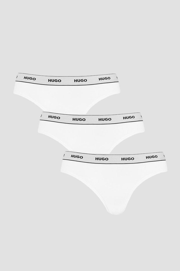 Women's Brand Logo Detailed White Boxer Briefs with Elastic Waistband