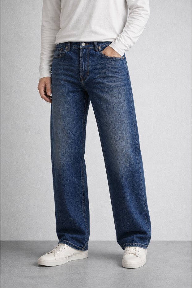 90's Collection, Loose Fit, Cotton, Five Pockets, Premium Jean, Denim Pants 26Inpjean01