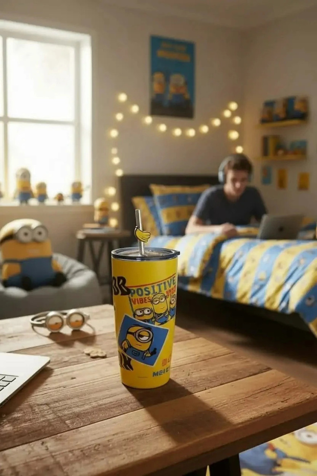 Minions Licensed Steel Flask with Straw 530 ml 17 cm