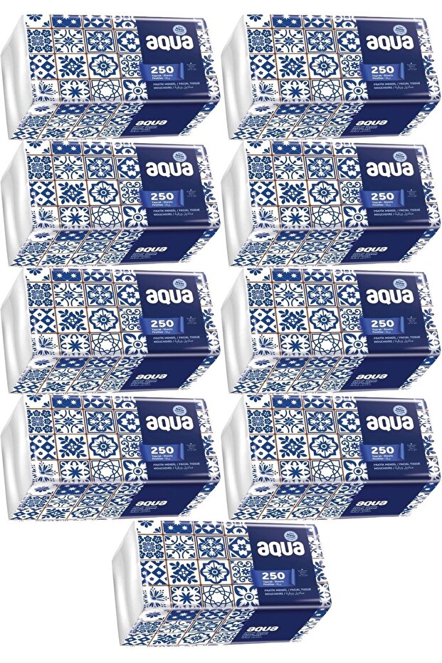 مناديل عملية 250 ورقة، عبوة واحدة (مجموعة من 9)