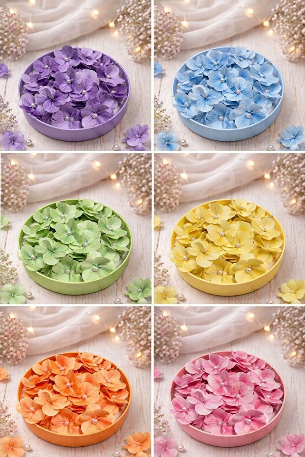Pearlized Wet Hydrangea Artificial Ready-Made Flower - 20 Pieces