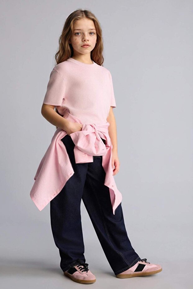 Baggy Fit Extra Comfortable and Flowy Jean Trousers for Girls H6075A826Sp