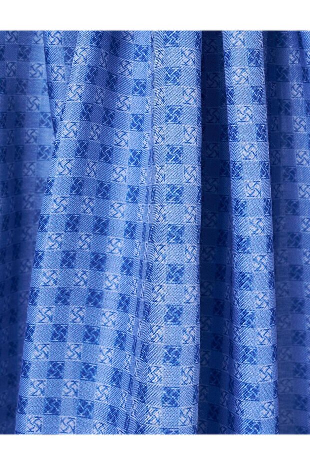 Checkerboard Pattern Shawl Indigo - 2