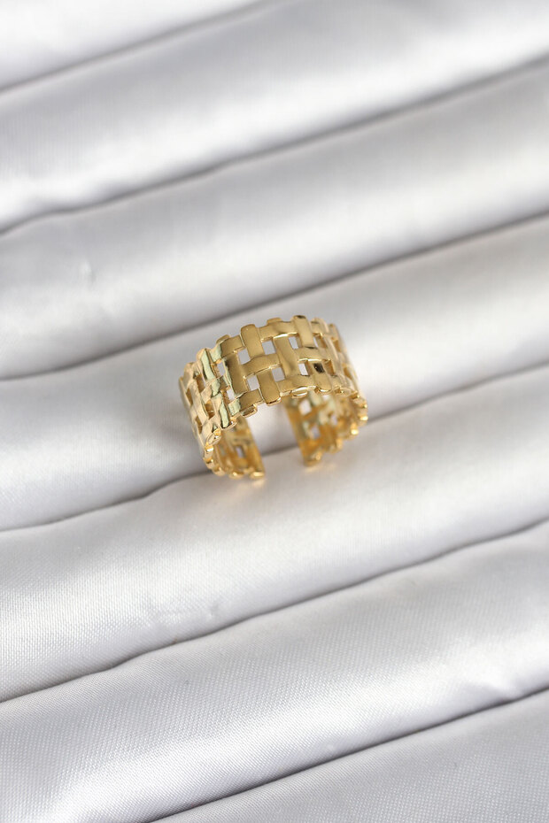 Gold Color Wicker Model Women's Ring - Ebj260418W41936
