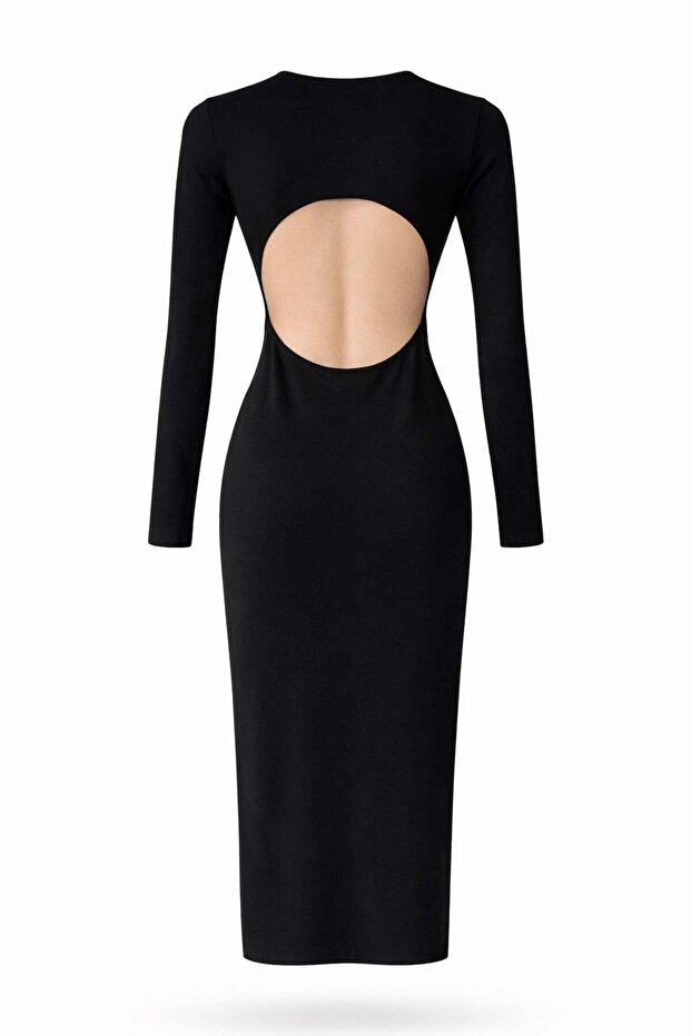 Black Backless Long Dress
