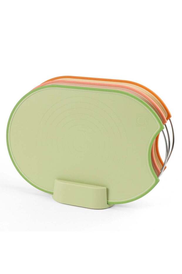 Chopping Board Set of 3 with Storage Stand,Food Grade Plastic Cutting Board Set for Meat and Vegetables