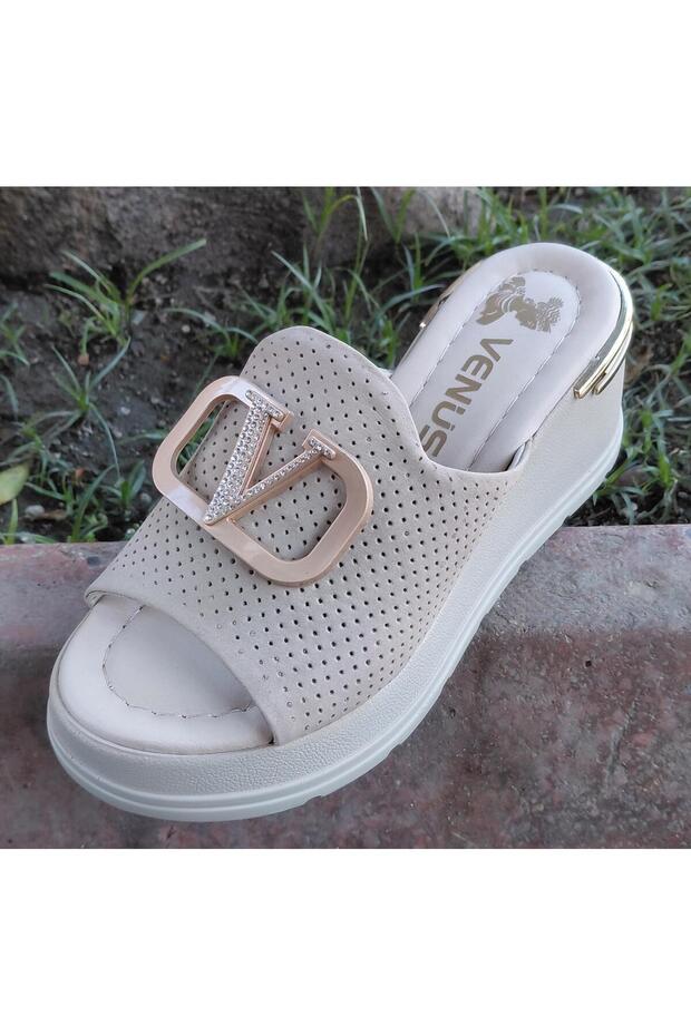 2313142Y Women's Genuine Leather Padded Sole Slippers