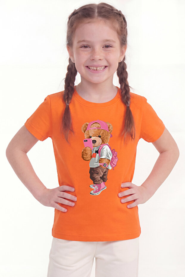 Printed Short Sleeve Girls' T-Shirt B1