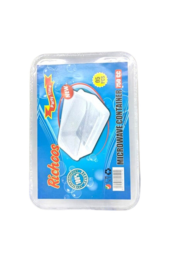 Richoos 750cc Disposable Microwave Containers - BPA-Free, Leakproof, Stackable (1x5 pcs)