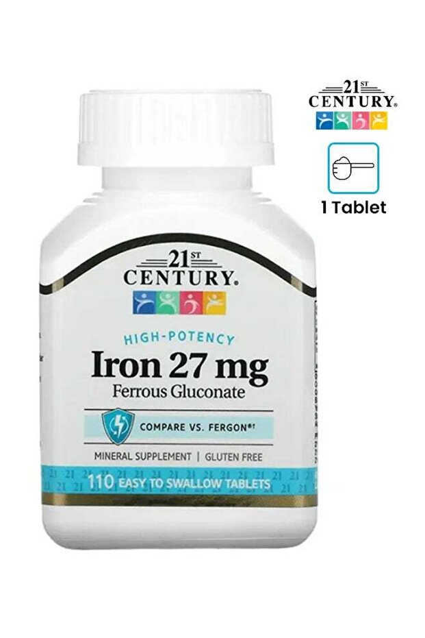 Iron 27 mg Dietary Supplement - 110 Tablets