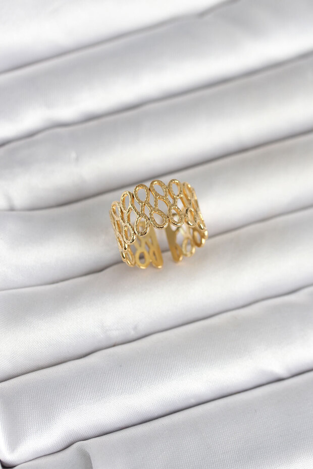 Stylish 316L Steel Spiral Chain Model Women's Ring Teachers Mothers Valentine's Day Gift