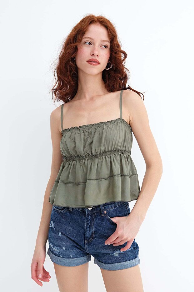 Gathered Detailed Blouse A17071-F4