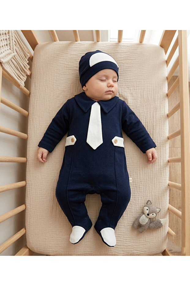 Baby Boy Overalls with Tie for Special Occasion | Mevlüt Outfit