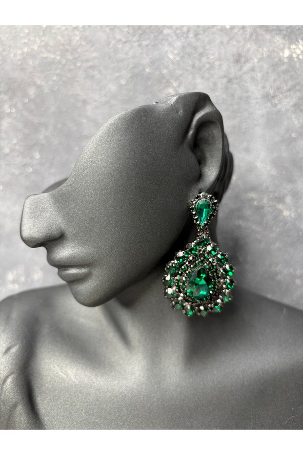 Elegant Crystal Stone Model Bridal Wedding Henna Earrings