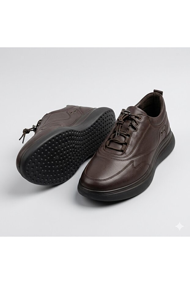 (Forex) Genuine Leather Inside and Outside Comfort Lightweight Very Comfortable Men's Shoes Brown
