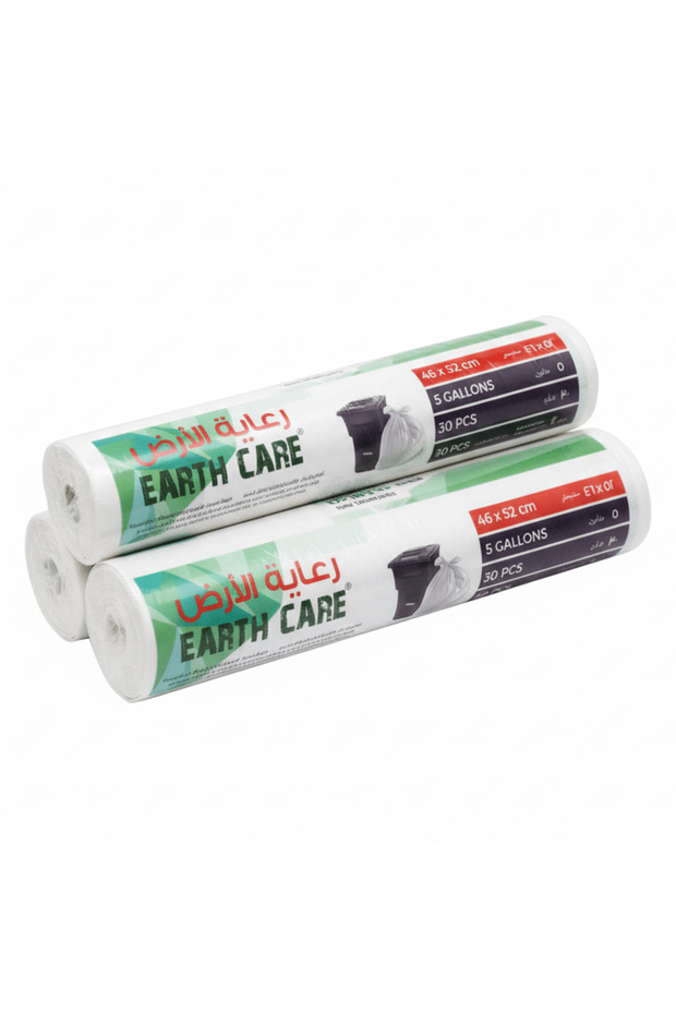 Earthcare White Garbage Bags 5 Gallon 46 x 52 cm – 30 Bags x Pack of 5