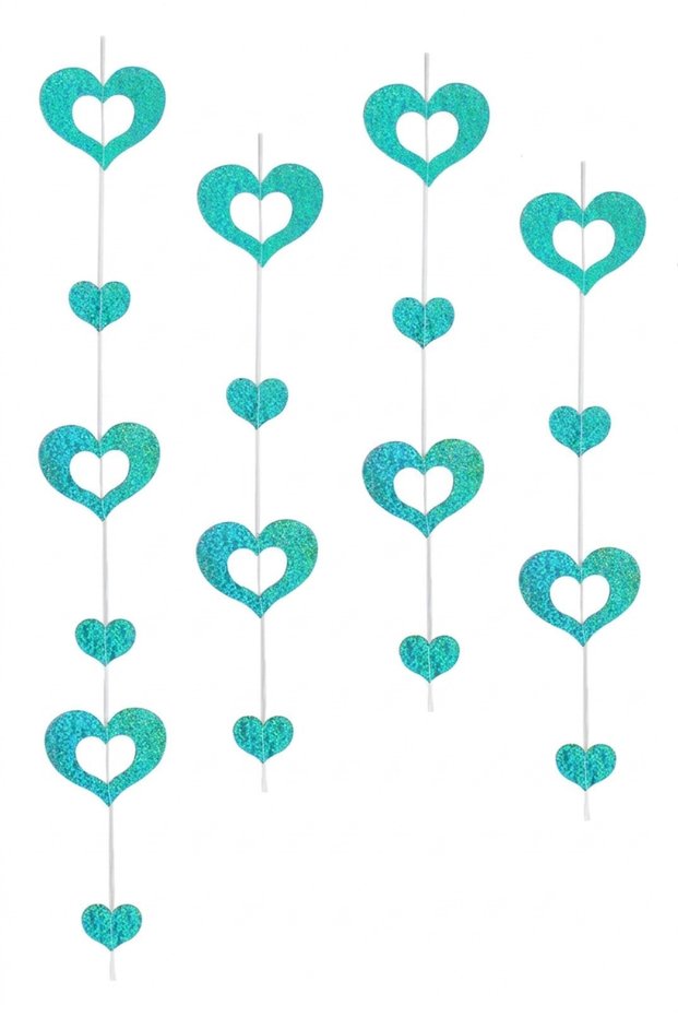 Turquoise Blue Hologram Heart Uzar Decor Ornament