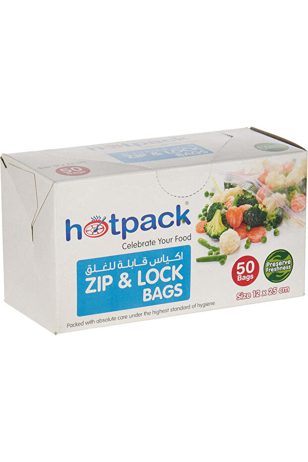 50 pcs Zip & Lock Bags 12 cm*25 cm, Preserve Freshness
