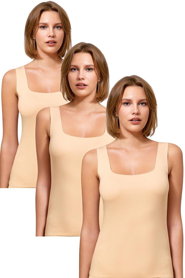 Women's Laser Cut Non-Marking Undershirt 3 Pieces Transparent Breathable Soft Fabric