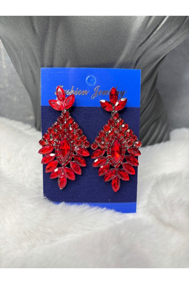 Crystal Stone Dangle Earrings Bridal Wedding Henna Evening Dress Earrings
