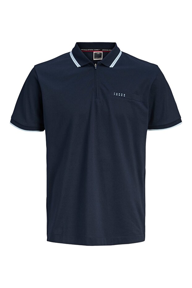 Jcofusıon Brandıng Polo Zip Ss Sn Men's T-Shirt 12289953 Outer Space