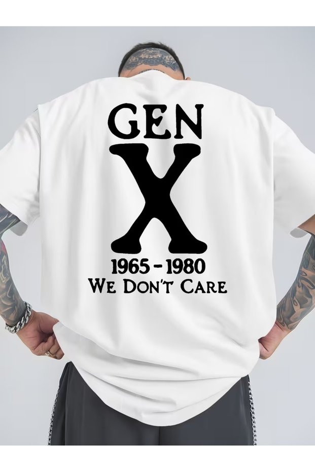 Unisex Gen X Generation Printed Oversize Crew Neck T-Shirt