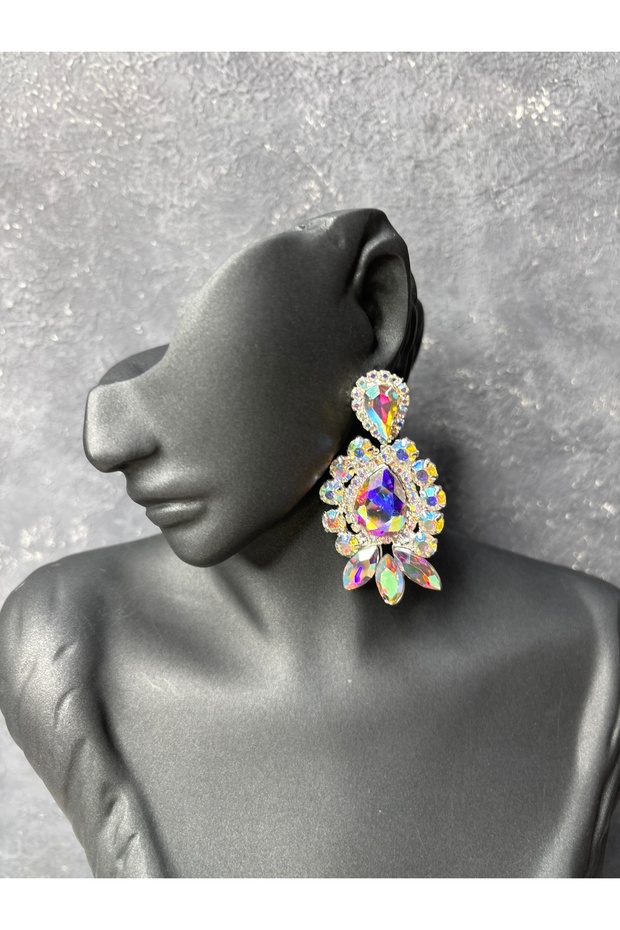 Crystal Stone Elegant Cut Dangle Earrings Bridal Wedding Jewelry