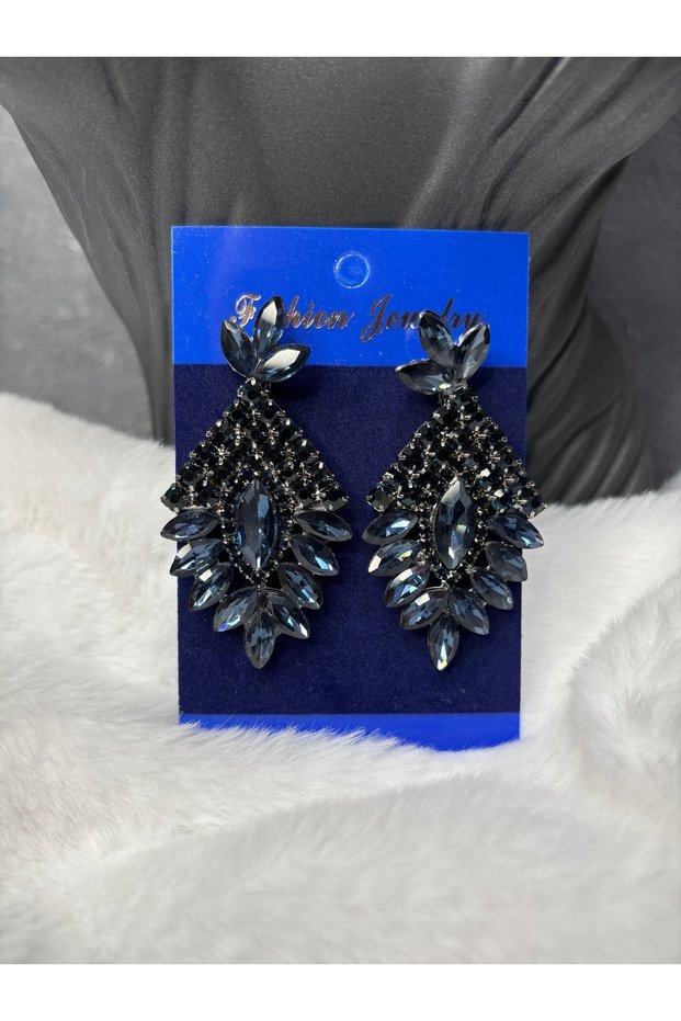 Crystal Stone Dangle Earrings Bridal Wedding Henna Evening Dress Earrings
