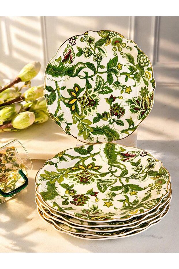 Porcelain Cake Plate Set of 6 19 cm Willow