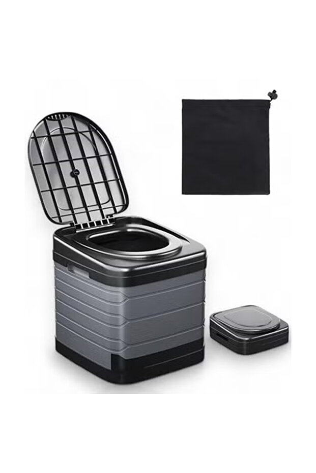 Portable Folding Travel Toilet Outdoor Camping Hiking Beach Durable ABS with Storage Bag