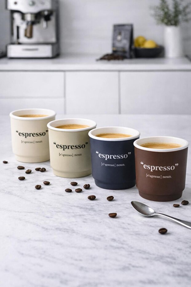 Mono Porcelain 4-Piece Espresso Cup 90 Cc