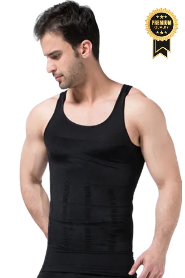 Fitform Men's Gynecomastia Corset - Abdominal and Tummy Shaper with Upright Posture Support Undershirt Corset