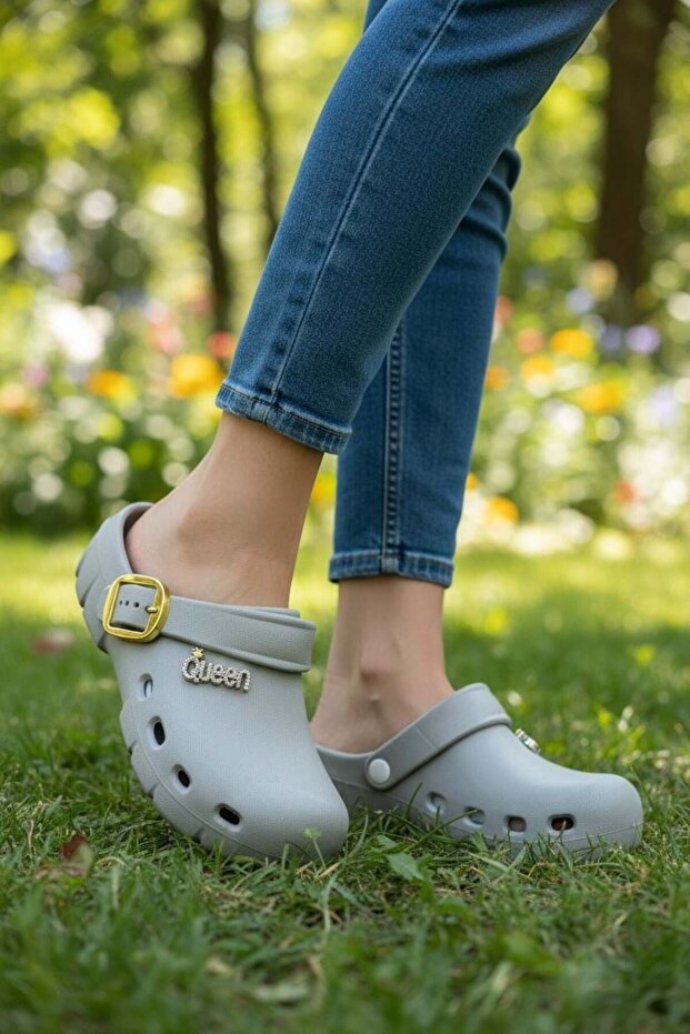 Calx Women's Closed-Front Sabo Slippers with Buckle, Comfortable Daily Use Light Sole Slippers Bnt215