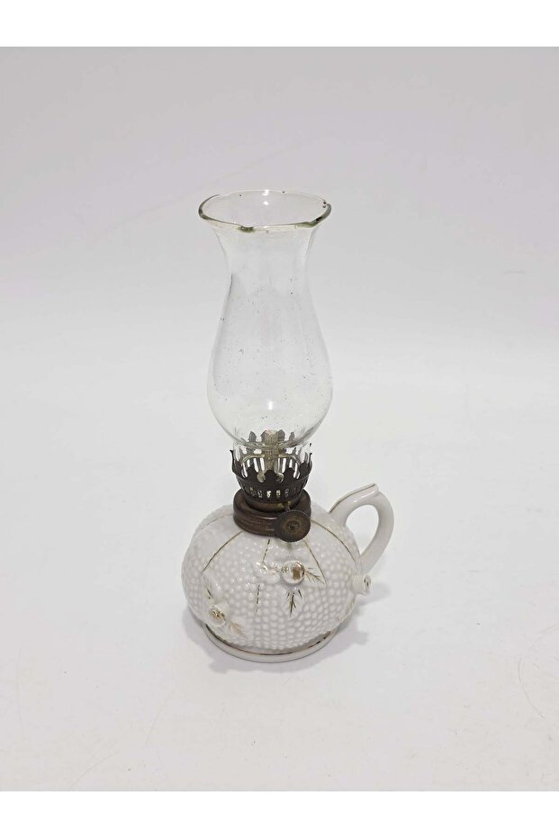Antique Porcelain Gas Lamp with Embossed Floral Motif 018