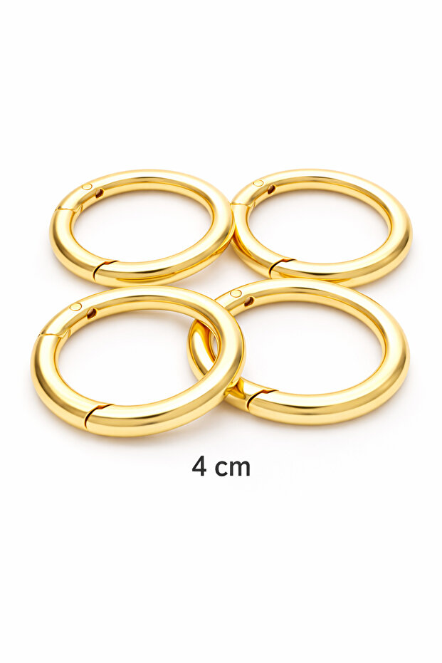 4 Pieces Metal Spring Ring Mechanism - Bag Ring - (Inner Diameter 4cm - Outer Diameter 5cm)