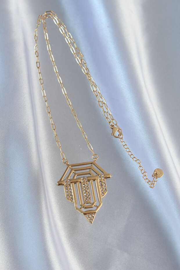 316L Steel Chain Gold Color Zircon Stone Serenay Necklace