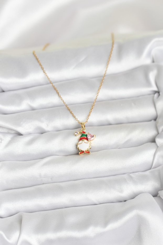 316L Steel Chain Gold Color Christmas Theme Women's Necklace