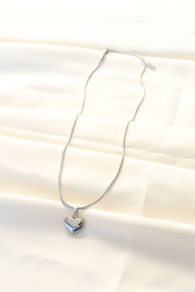 316L Steel Silver Color Heart Pendant