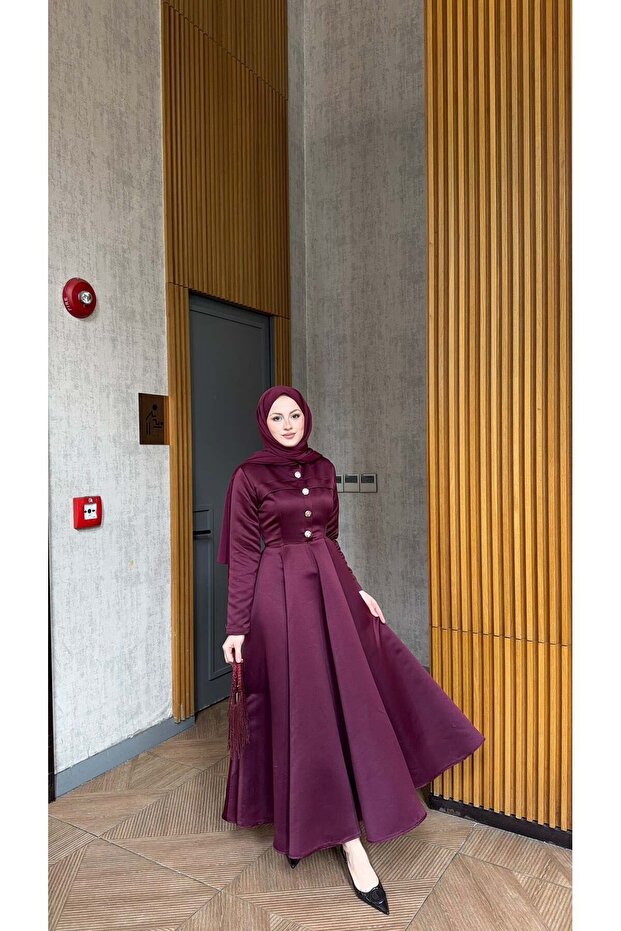 Flounce Button Detailed Dress - 8