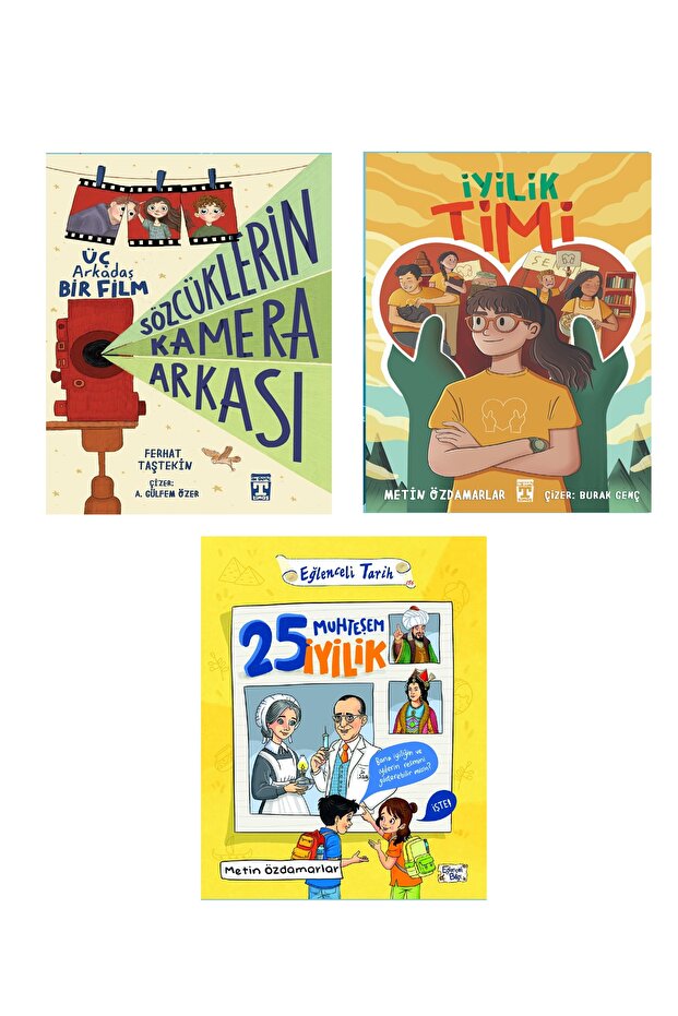 3-4.Sınıf Okuma Seti Sözcüklerin Kamera Arkası İyilik Timi 25 Muhteşem İyilik 3 Kitap Set