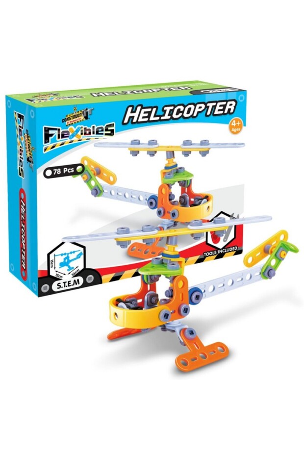STEM Flexible Helicopter construction kit 79 pieces - 2