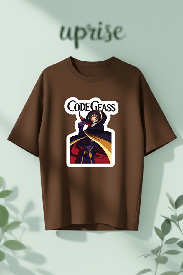 تي شيرت قطني كبير الحجم مطبوع عليه Code Geass