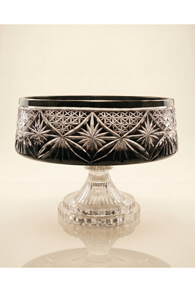 Hand Cut Crystal Decor Akça Series Tableware Presentation Bowl / Glass Bowl / Baton Bowl