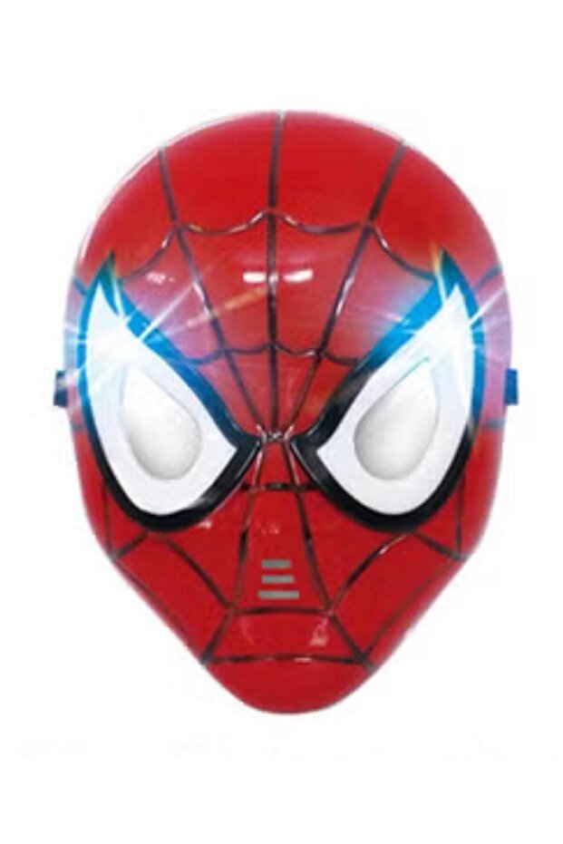 Kids Red Superhero Mask with LED Light Eyes – Cosplay Costume Toy (Ages 3+)