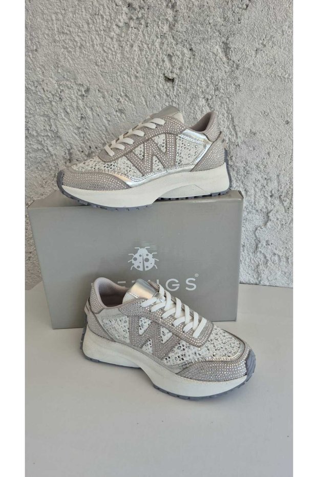 Cora Lace-Up Women's Sneaker with Stone Detail