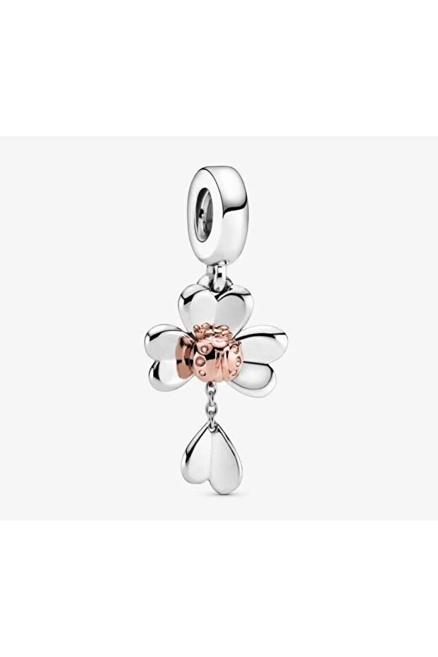 Clover and Ladybug Dangle Charm S925