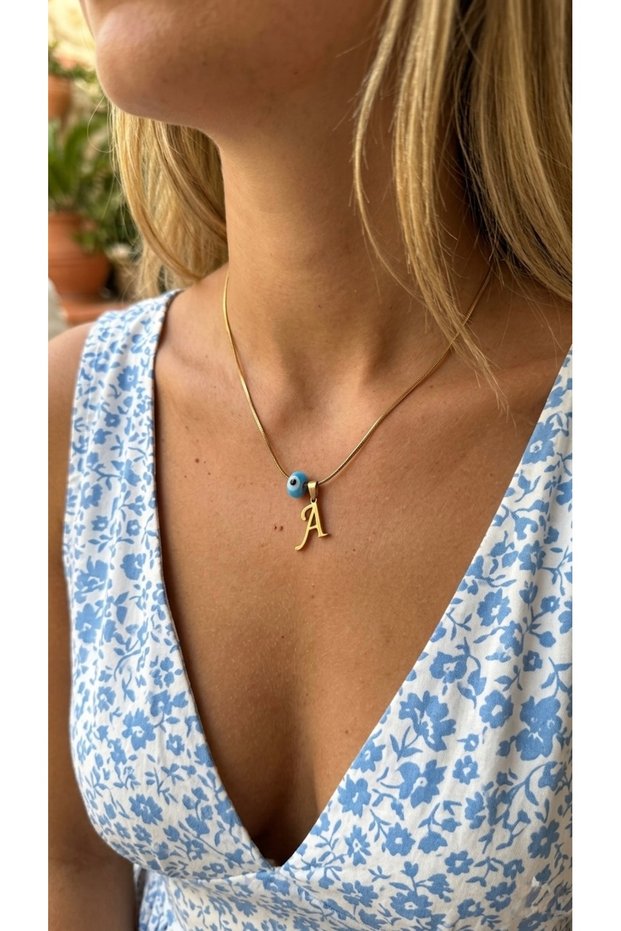 316L Steel Necklace, Anti-Tarnish, Anti-Allergic, with Letter Figures (2 Years Importer Guarantee)