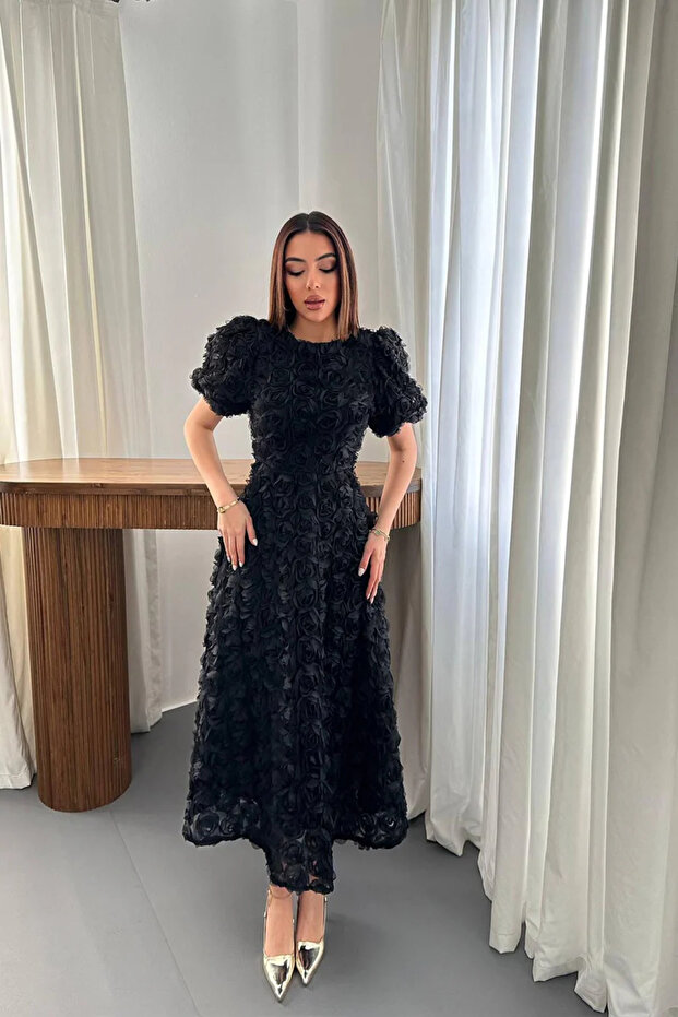 Women's Rose Detailed Special Design Dress