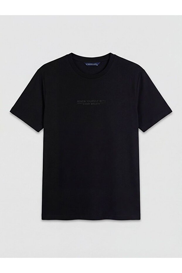 Lcwaikiki Classic Crew Neck Printed Men's Combed Cotton T-Shirt