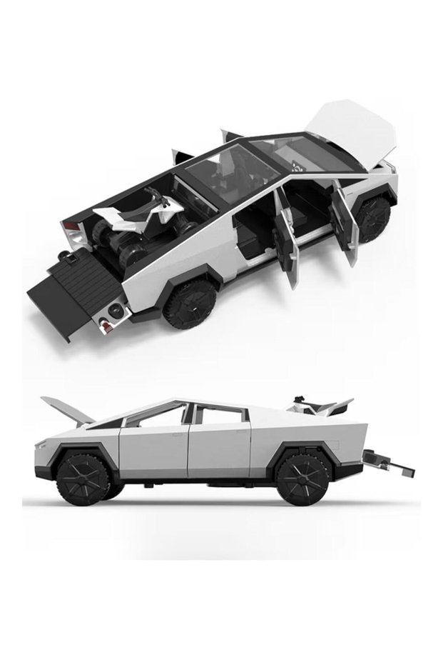 Building Block Electric Pickup Truck Toy with Bike & Trailer – Creative Assembly Vehicle Set
